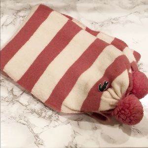 LACOSTE Pink Stripe Scarf